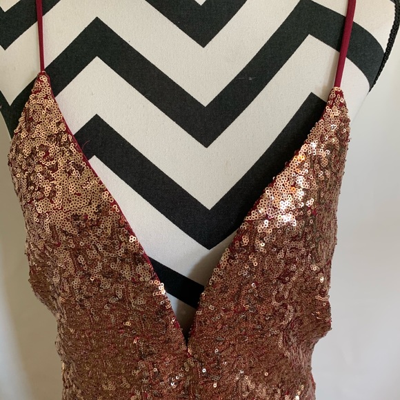 Gold/purple 1X Ombré maxi gown - Picture 3 of 9